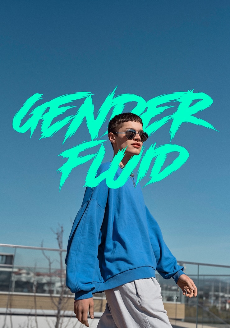 Photo Gratis kolase kreatif kata ganti dan gender