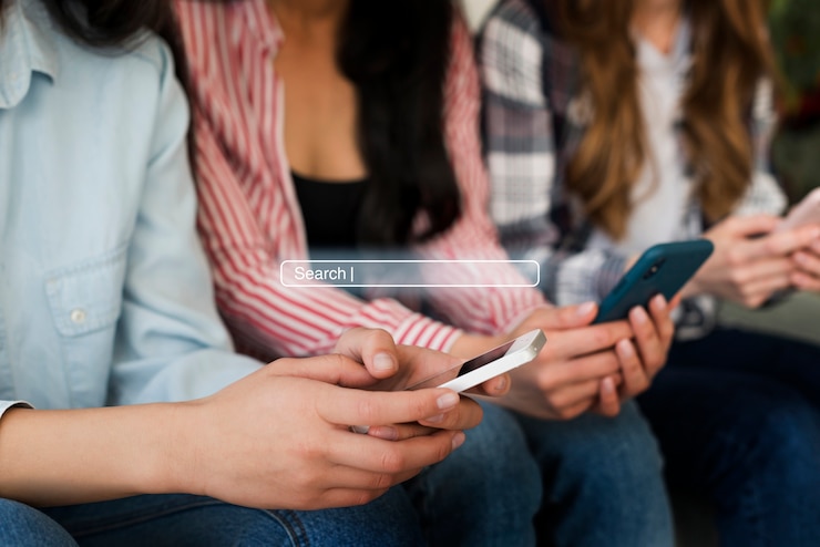 Photo Gratis konsep beranda dengan bilah pencarian