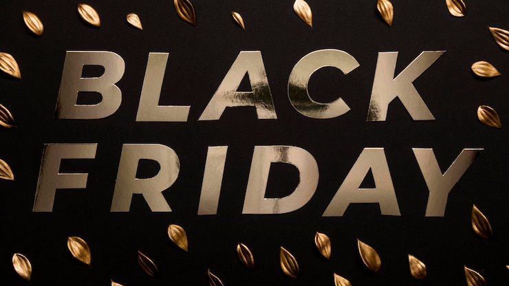 Photo Gratis konsep black friday pastel minimalis keemasan