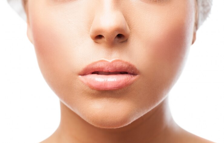 Foto gratuito labios femeninos en primer plano