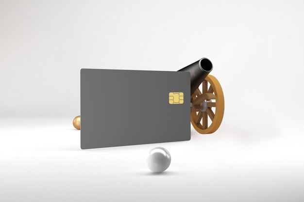 Lado izquierdo de la tarjeta de crédito Ramadan en fondo blanco