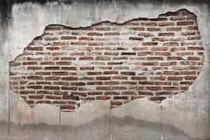 Foto gratuita ladrillos de grunge sobre un fondo de textura de pared de hormigón agrietado