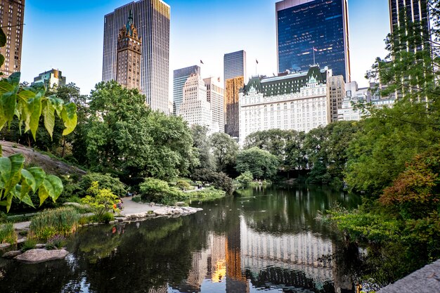 Lago en Central Park, Nueva York, EE.UU.