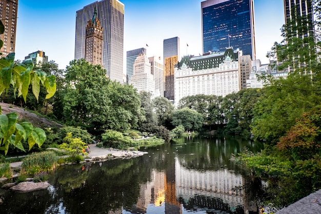 Lago en Central Park, Nueva York, EE.UU.