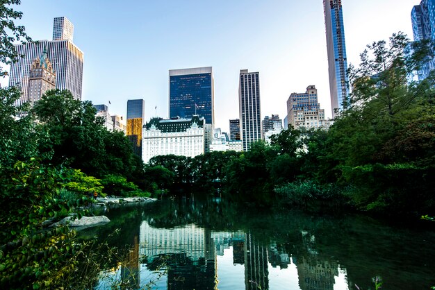 Lago en Central Park, Nueva York, EE.UU.