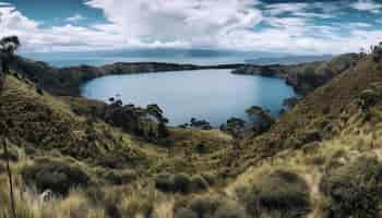 Foto gratuita un lago en las montañas con un cielo nublado