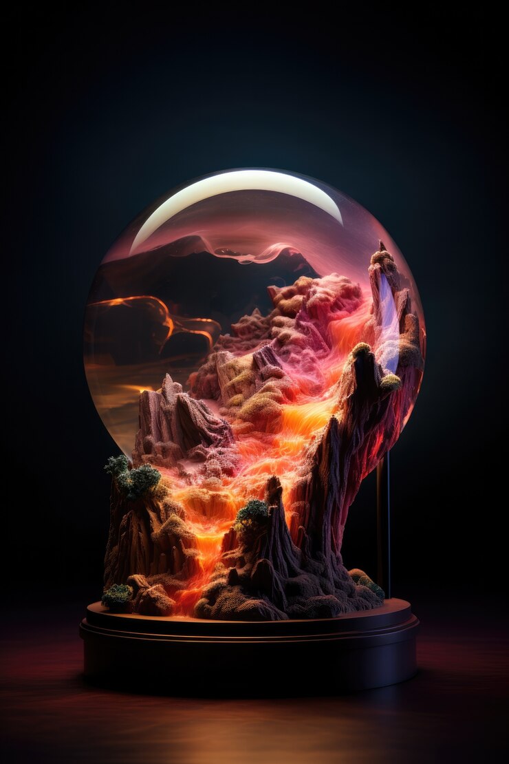 Foto gratuito lámpara con diseño futurista de fantasía