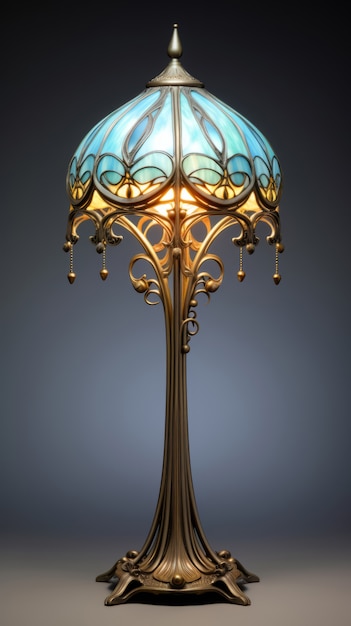 Lámpara ornamentada en estilo art nouveau