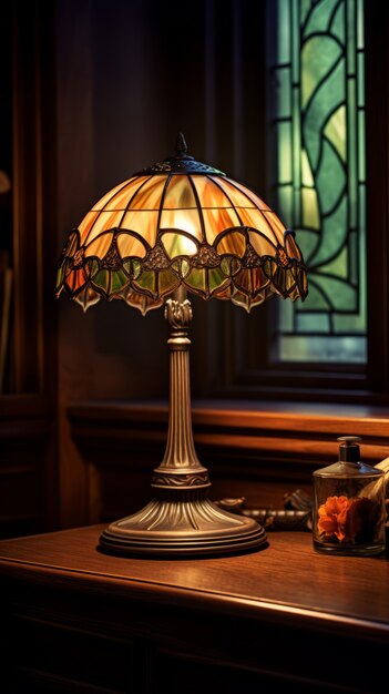 Lámpara ornamentada en estilo art nouveau
