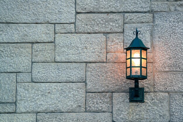 Lámpara vintage en la calle de la ciudad de Quebec