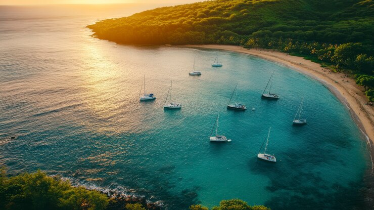Photo Gratis lanskap pantai hawaii dengan alam dan garis pantai