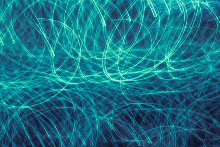 Foto gratuito larga exposición degradado azul y verde luces de neón textura