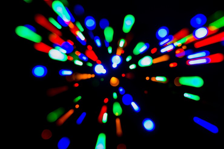 Photo Gratis latar belakang bokeh abstrak dengan lampu warna-warni