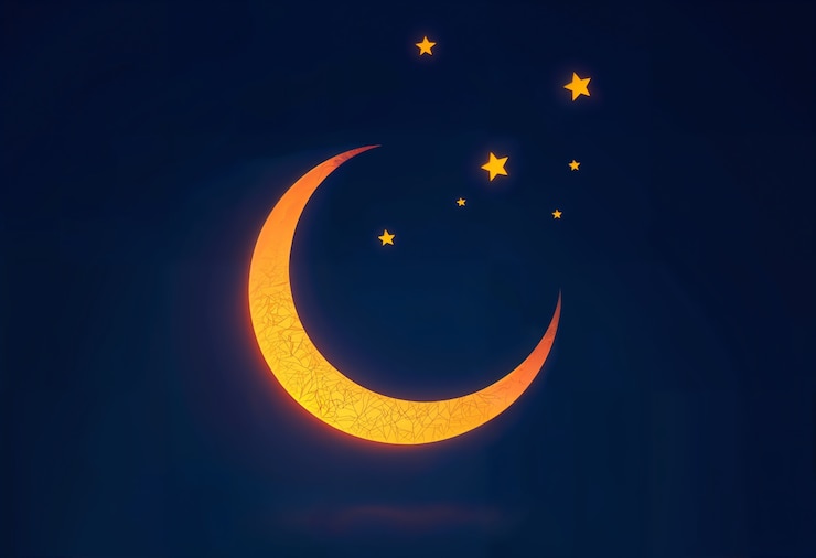 Photo Gratis latar belakang bulan sabit dan bintang