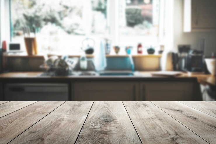 Photo Gratis latar belakang produk meja kayu