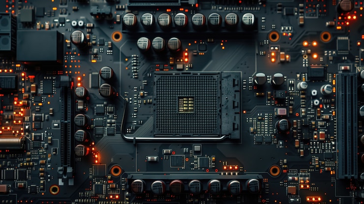 Photo Gratis latar belakang sirkuit motherboard