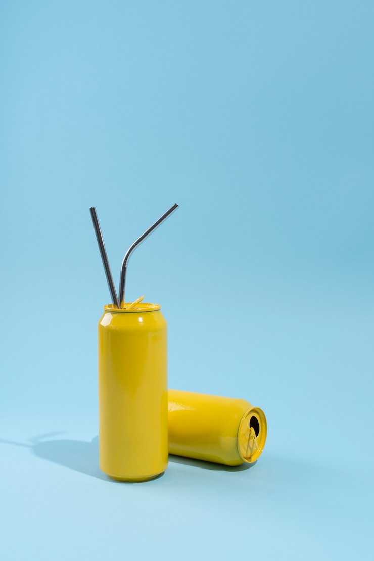 Foto gratuito latas de aluminio recicladas