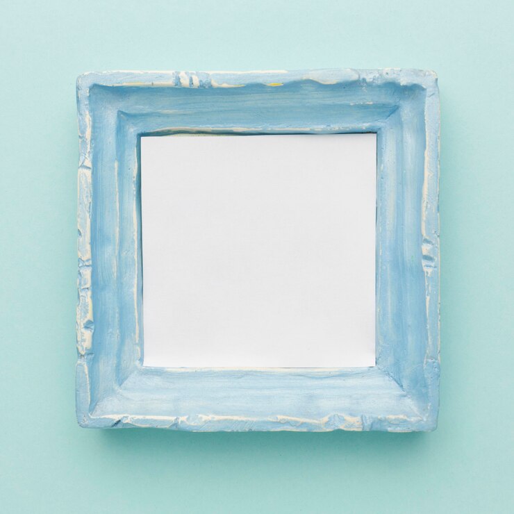 Foto gratuito lay flat del concepto de marco azul