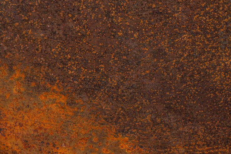 Foto gratuito lay flat de superficie metálica oxidada