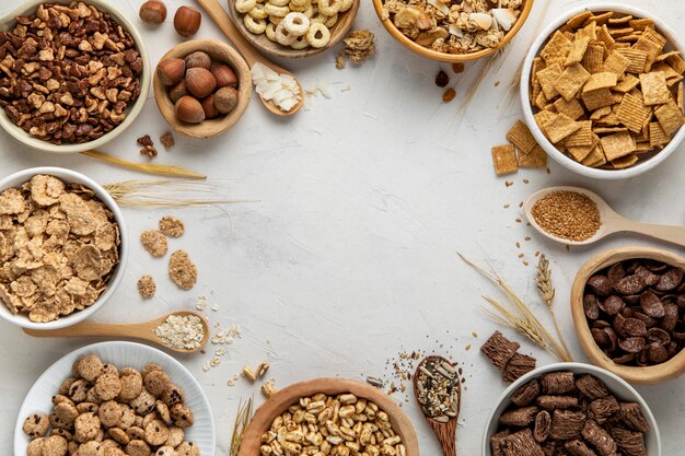 Lay Flat de surtido de cereales para el desayuno