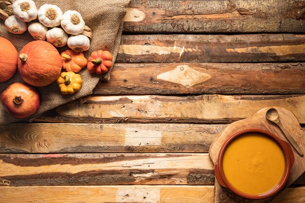 Lay Lay otoño cosecha y sopa.