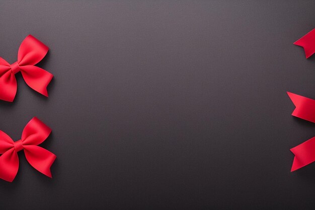 Un lazo rojo sobre un fondo negro.