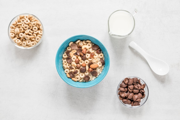 Foto gratuita leche y cereales