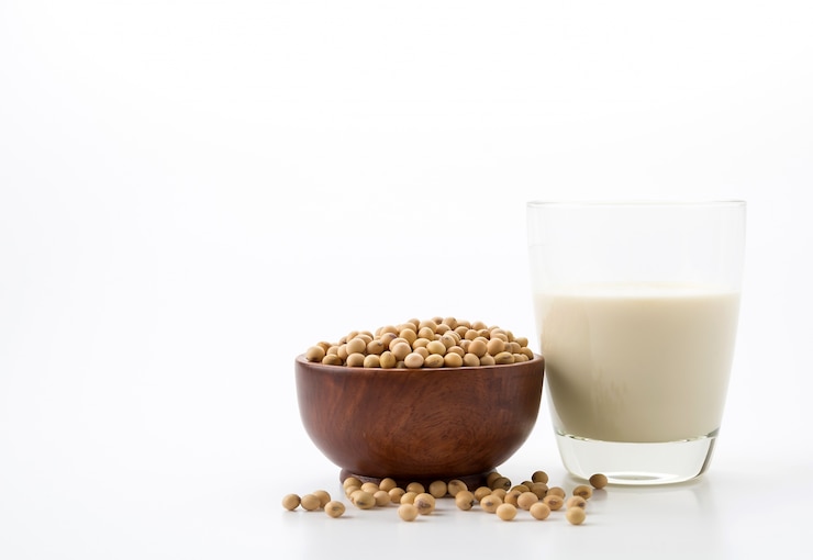 Foto gratuito leche de soja