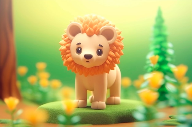 Foto gratuita un león adorable en la naturaleza