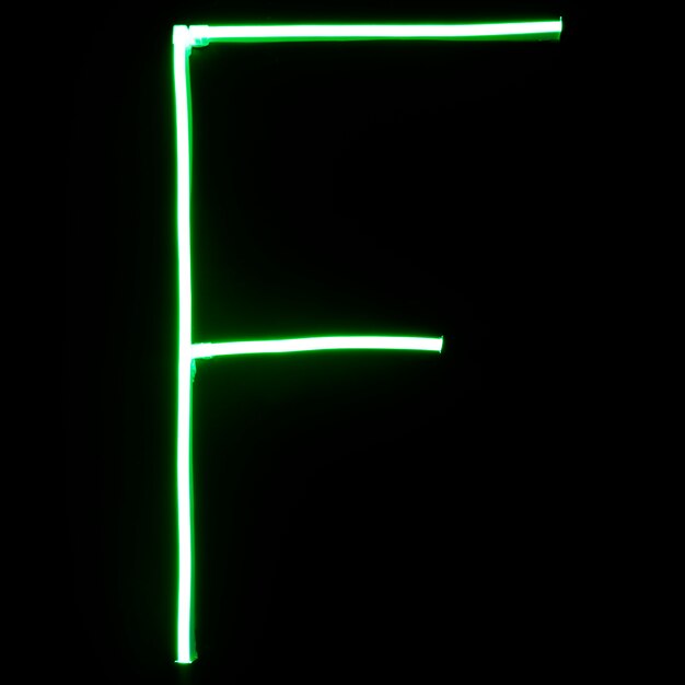 Letras de alfabeto de luces de neón verdes