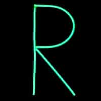Foto gratuita letras de alfabeto de luces de neón verdes
