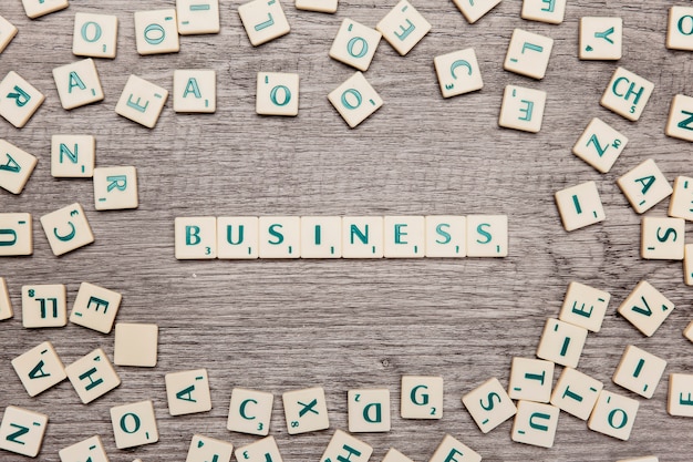 Letras formando la palabra business