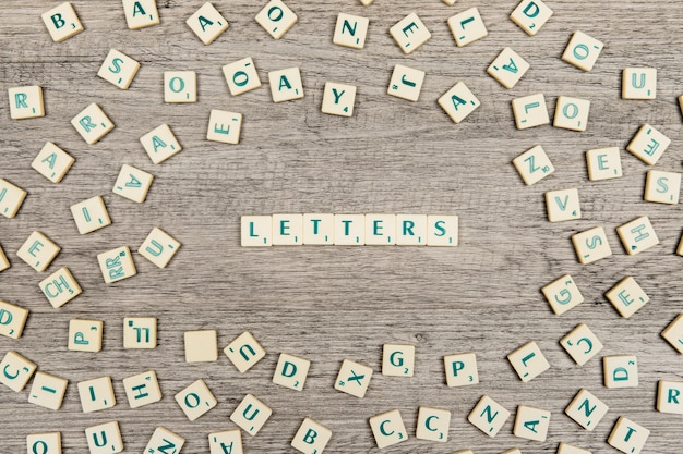 Foto gratuita letras formando la palabra letters