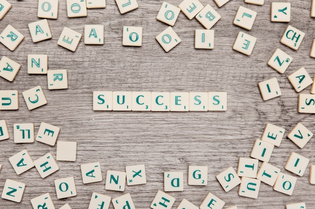 Foto gratuita letras formando success