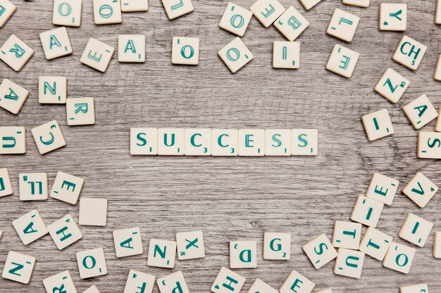 Letras formando success