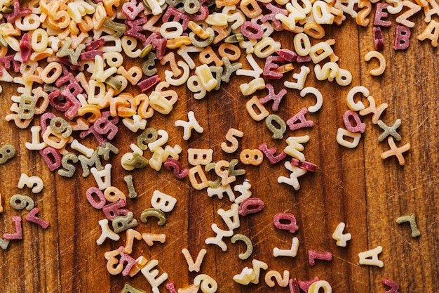 Foto gratuita letras de pasta