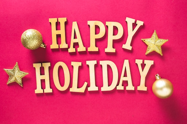 Foto gratuita letras que ponen happy holiday