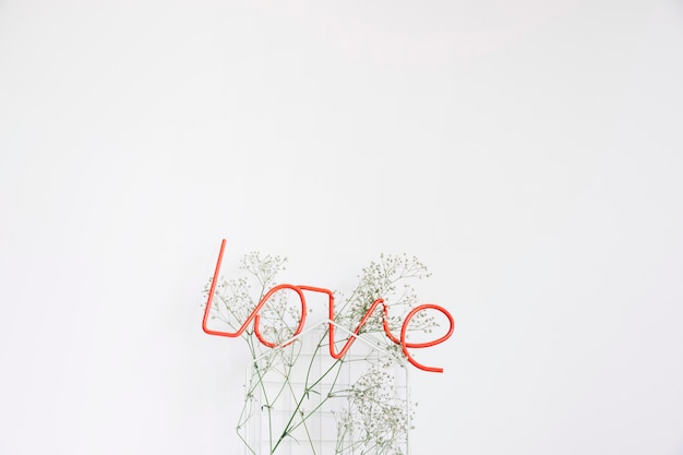 Letras que ponen love en flor silvestre