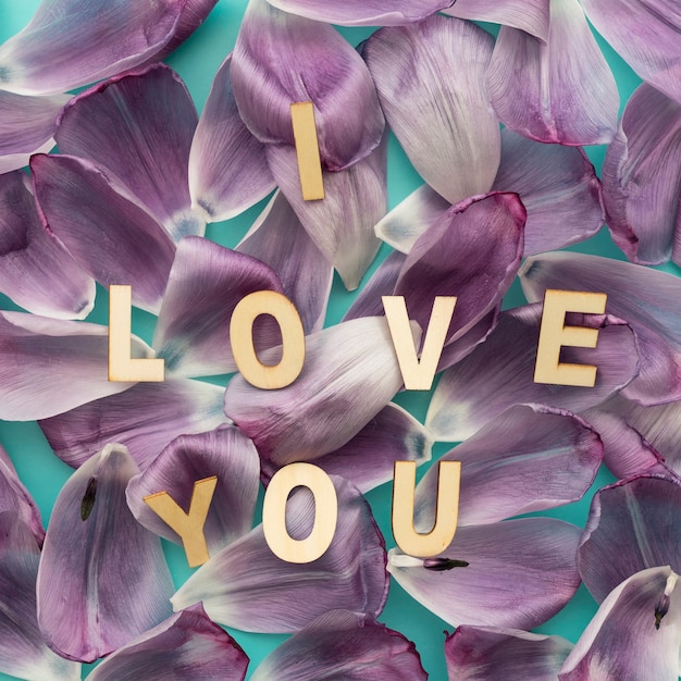 Lettering "i love you" de cerca