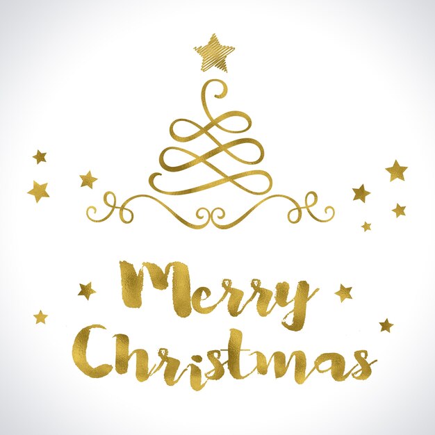 Lettering navidad dorado