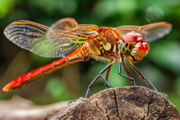 Libélula fotorrealista en la naturaleza