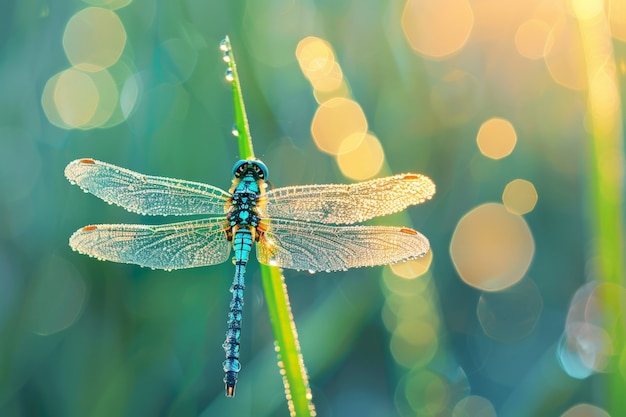 Foto gratuita libélula fotorrealista en la naturaleza