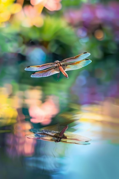 Foto gratuita libélula fotorrealista en la naturaleza