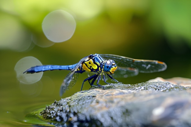 Foto gratuita libélula fotorrealista en la naturaleza