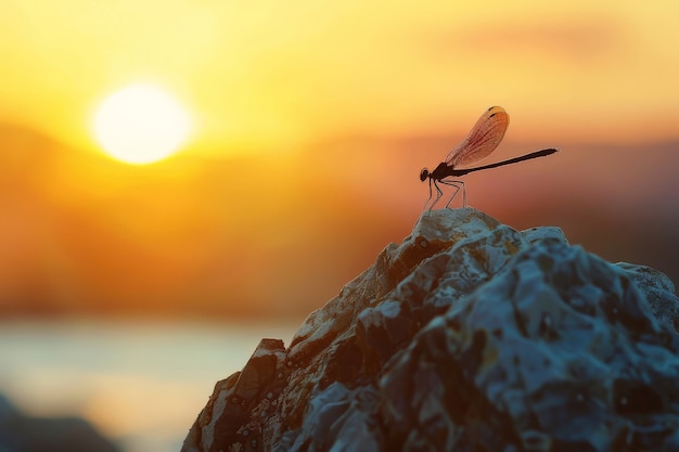 Foto gratuita libélula fotorrealista en la naturaleza