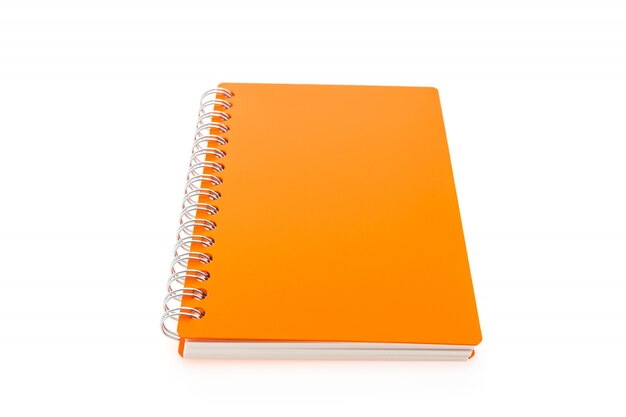 Libreta naranja con anillas