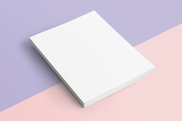 Libro en blanco sobre fondo pastel