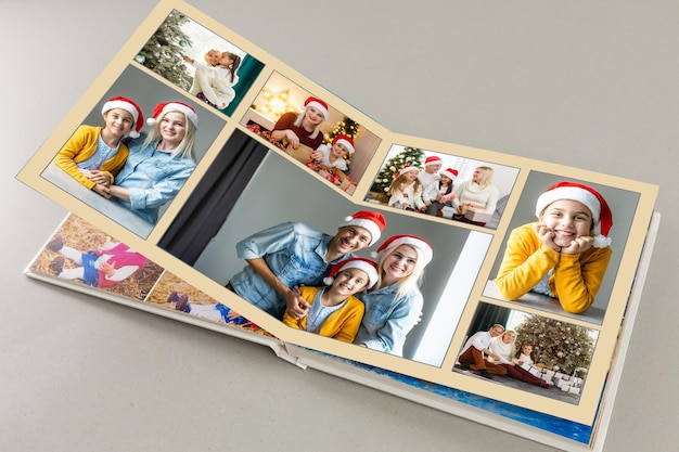 Foto gratuita libro de fotos con fotos navideñas