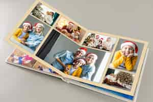 Foto gratuita libro de fotos con fotos navideñas