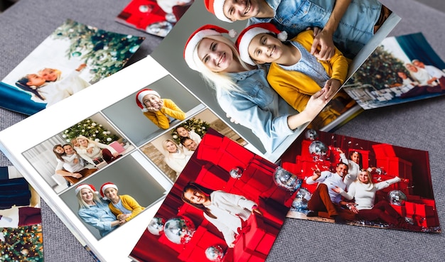 Libro de fotos con fotos navideñas